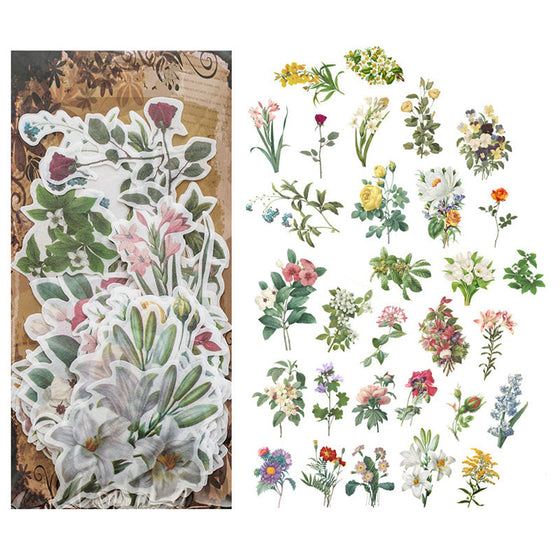 Set med klistermärken i Memory Garden-serien tillverkade av PET-material