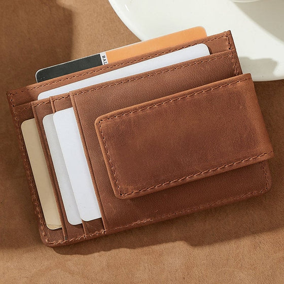 Anti-stöld Äkta Läder Multi-Kortfodral