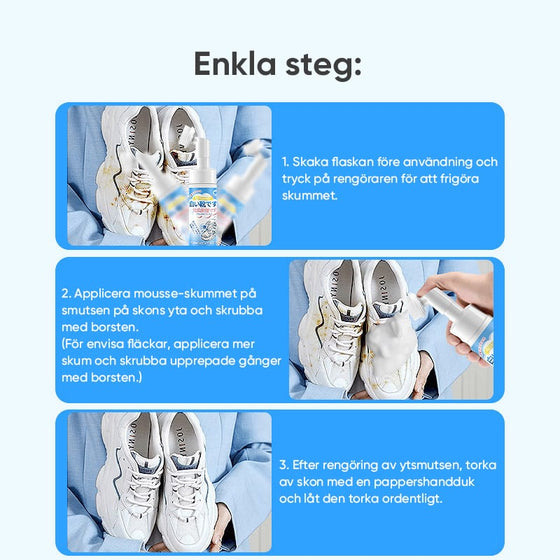 Skumrengöring för Sneakers med Inbyggd Borste