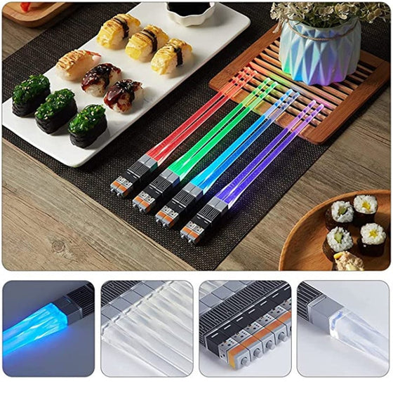 LED 9-färgers lysande ätpinnar