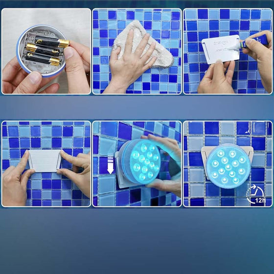 Dubbelskiktad vattentät självhäftande LED-poolbelysning