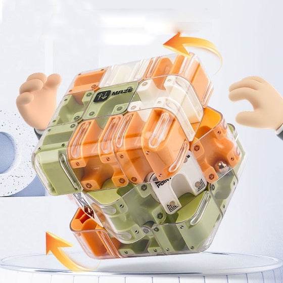 3D rullande boll labyrintkub
