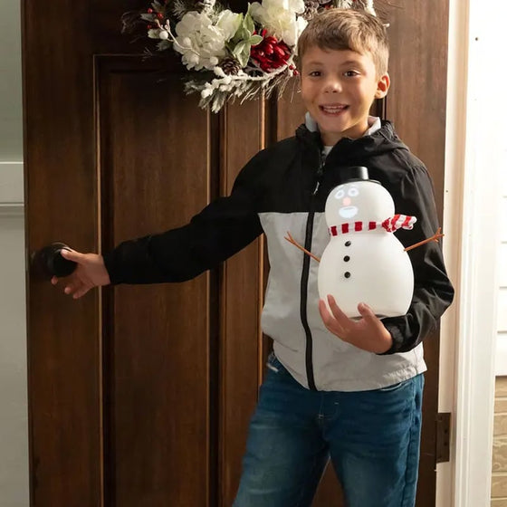 Talande animerad blinkande snögubbe