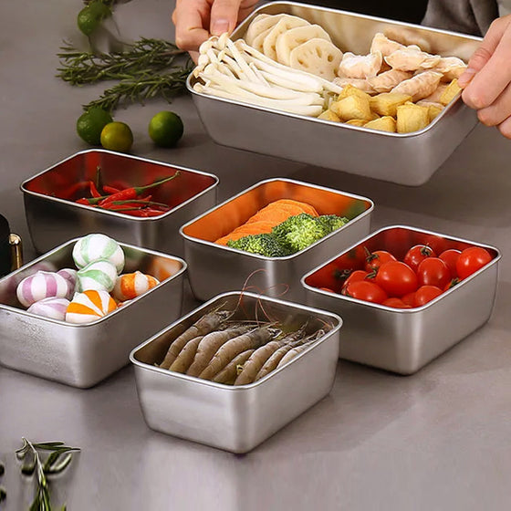 Förvaringsbehållare för livsmedel i rostfritt stål