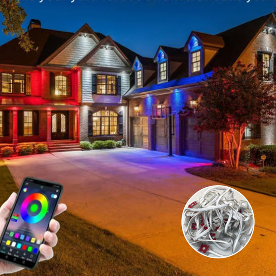 Färgglada takfotslampor för utomhusbruk