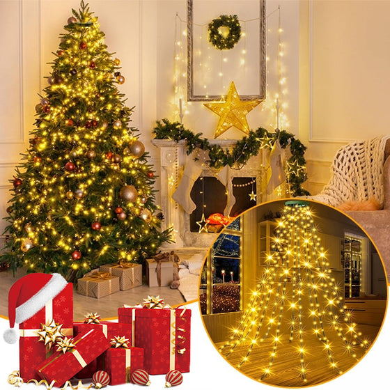 Julgransbelysning med vattenfall och ring