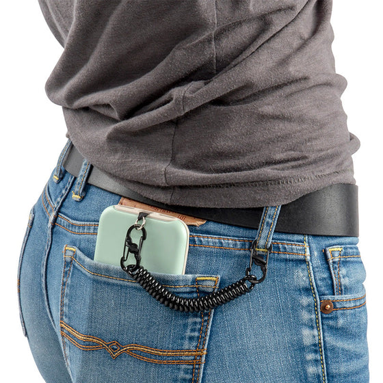 Fjäderrep för telefonens fallskydd och stöldskydd