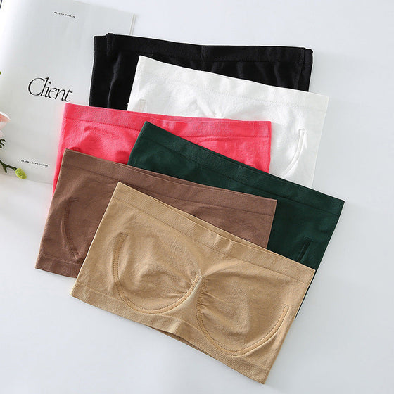 Halkfri tub-bh för kvinnor utan axelband eller foder