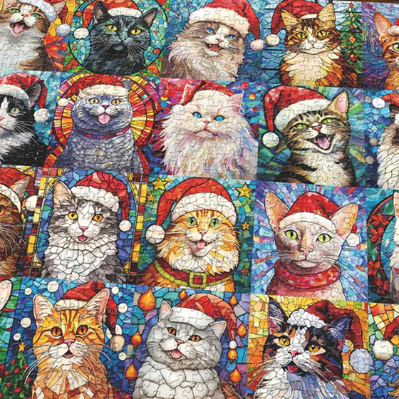 God Jul Katter Adventskalender Pussel