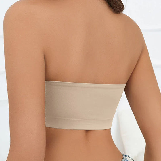 Halkfri tub-bh för kvinnor utan axelband eller foder