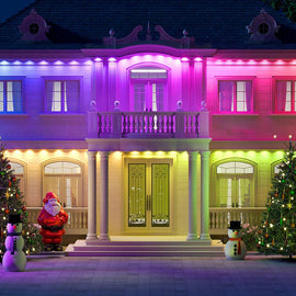 Färgglada takfotslampor för utomhusbruk