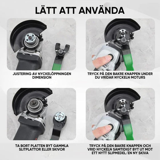 Justerbar, förtjockad slipnyckel