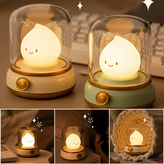 Retro nattlampa med levande ljus