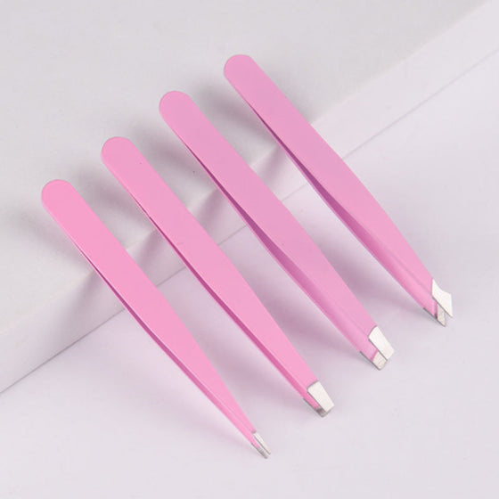 Mångsidigt set med pincett i rostfritt stål för ögonbryn.