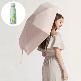 Fickparaply med sol- och regnskydd