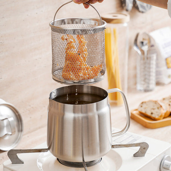 2-i-1 304 multifunktionell oljesilpott i rostfritt stål