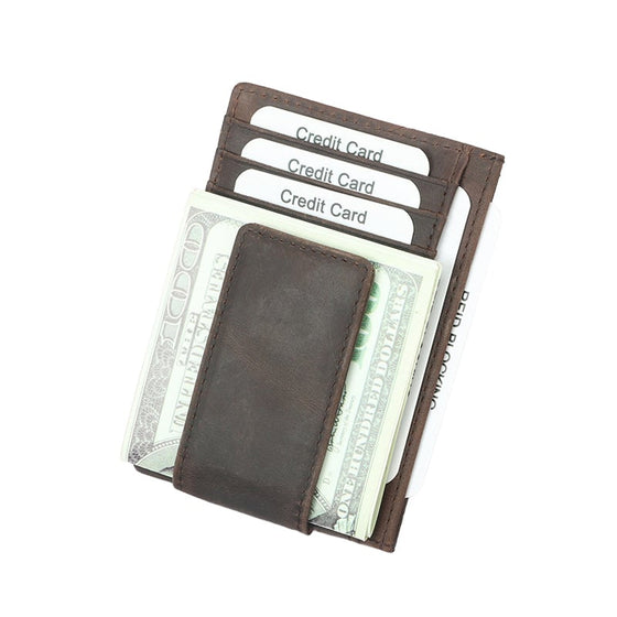 Anti-stöld Äkta Läder Multi-Kortfodral