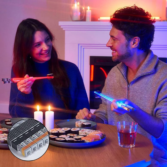 LED 9-färgers lysande ätpinnar