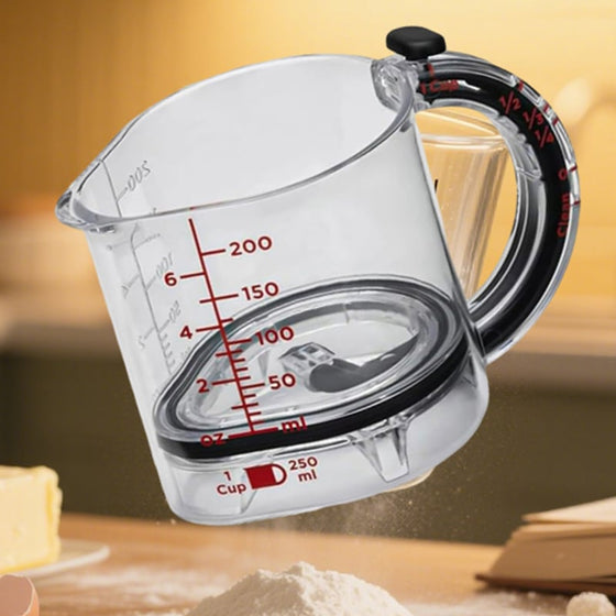 Multifunktionell integrerad justerbar måttkopp