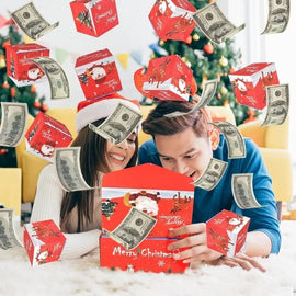 Julöverraskningsexplosion studsande presentask