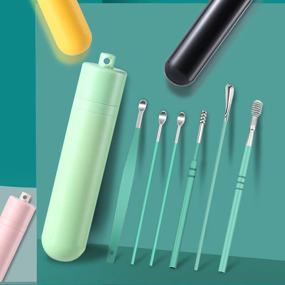 6-Pack Set Med Spiralformade öronmassageverktyg I Rostfritt Stål