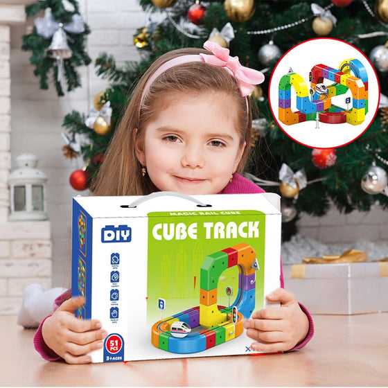 Barnens pedagogiska monterade magnetiska magiska spårtåg