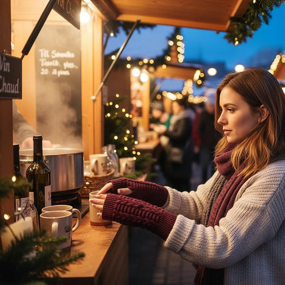 Vinter halvfingerstickade värmehandskar