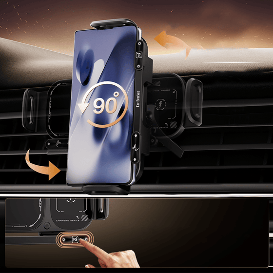 Trådlös Laddningsstation Med Roterande Mobilhållare För Bil