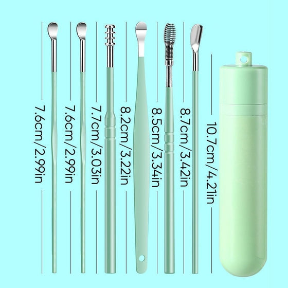 6-Pack Set Med Spiralformade öronmassageverktyg I Rostfritt Stål