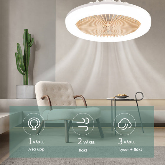 2-i-1 Aromaterapi LED-fläktlampa