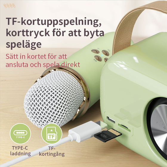 Portable Bluetooth Speaker with Wireless Microphone