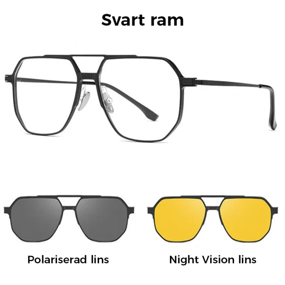 3-i-1 magnetiska polariserade solglasögon