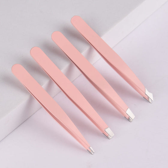 Mångsidigt set med pincett i rostfritt stål för ögonbryn.