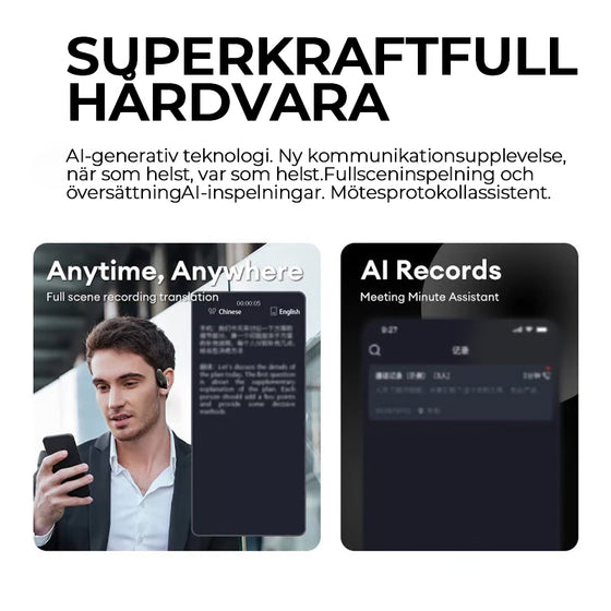 Trådlösa Bluetooth-öronsnäckor för översättning