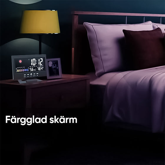 Digital LED Temperatur Fuktighet Monitor Väckarklocka