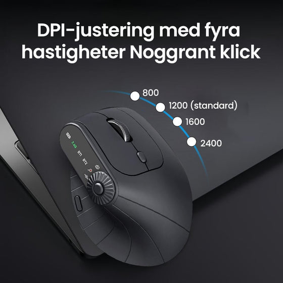 Ergonomisk trådlös mus med trippelanslutning