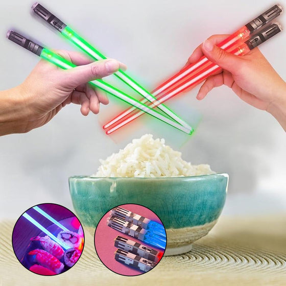 LED 9-färgers lysande ätpinnar