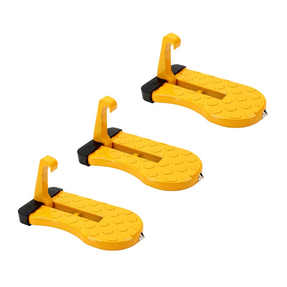 Fällbart bildörrsteg med nödhammare