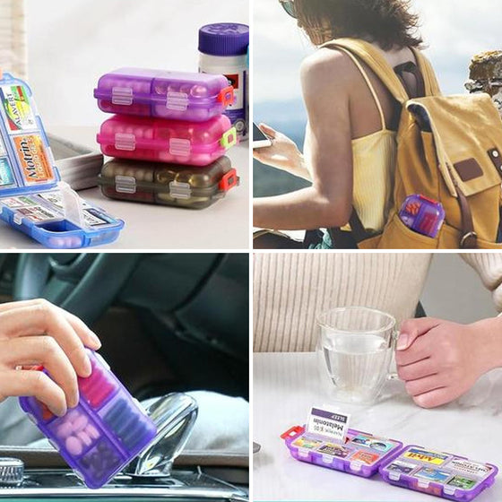 Organiseringsbox för resepiller (161 etiketter för anpassning)