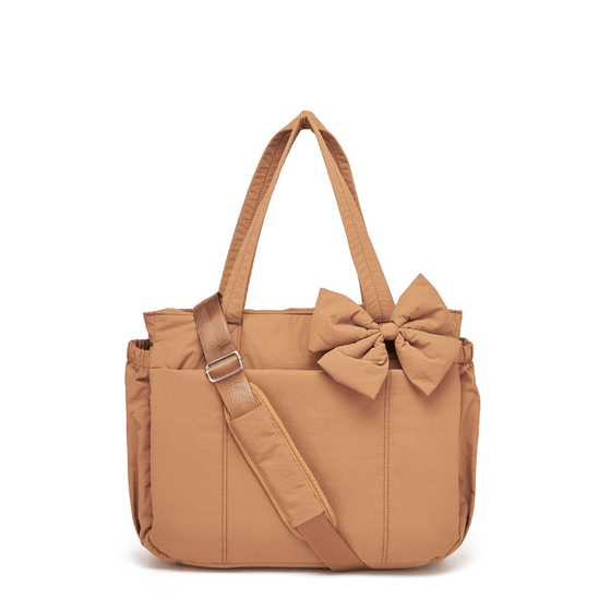 Vadderad väska med stor kapacitet och rosett