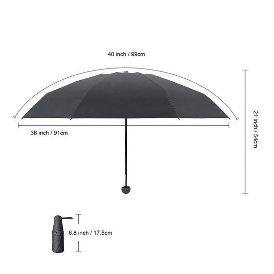 Fickparaply med sol- och regnskydd