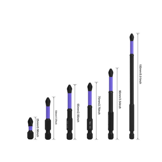 Lila halkfria skruvmejselbitar set