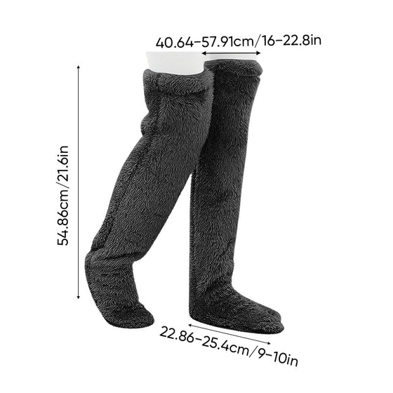 Justerbara elastiska höga strumpor bomullsfleece varma höga strumpor