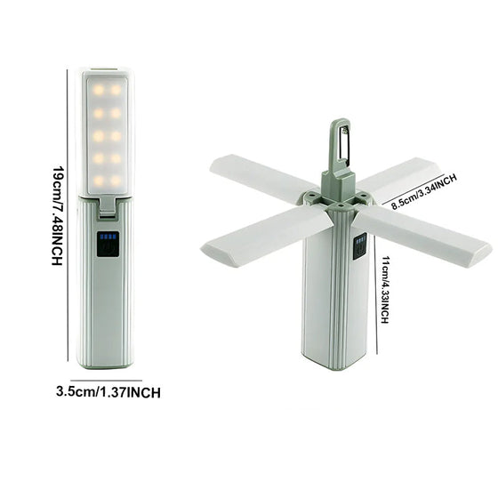 Fyrblads vikbar campinglampa