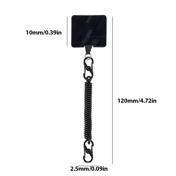 Fjäderrep för telefonens fallskydd och stöldskydd