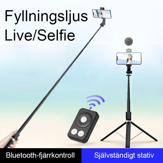 6 i 1 Selfie Stick med fyllnadsljus