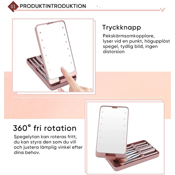 Reseset för Sminkborstar med LED-ljus