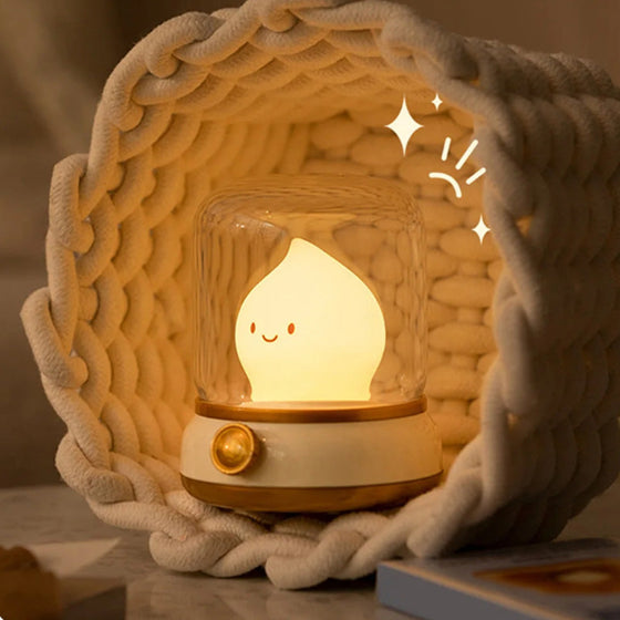 Retro nattlampa med levande ljus