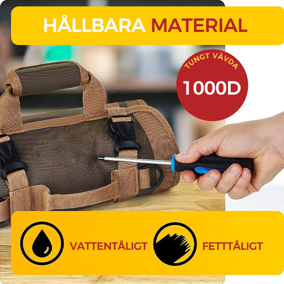 Verktygsrulle för organisering av väskor