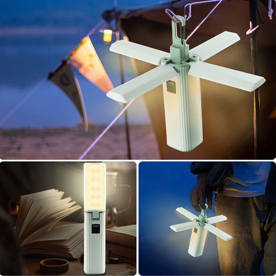 Fyrblads vikbar campinglampa